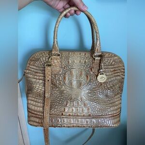 BRAHMIN Vivian Dome Bag Light Almond Color Purse Top Handles & Shoulder Strap